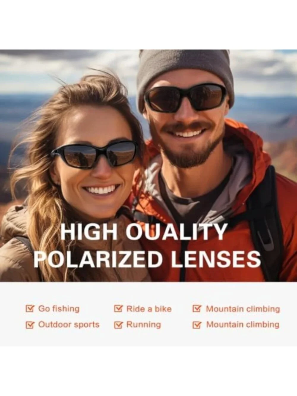 Polarized UV400 Sports Sunglasses for Men & Women - Wrap Around Goggles for